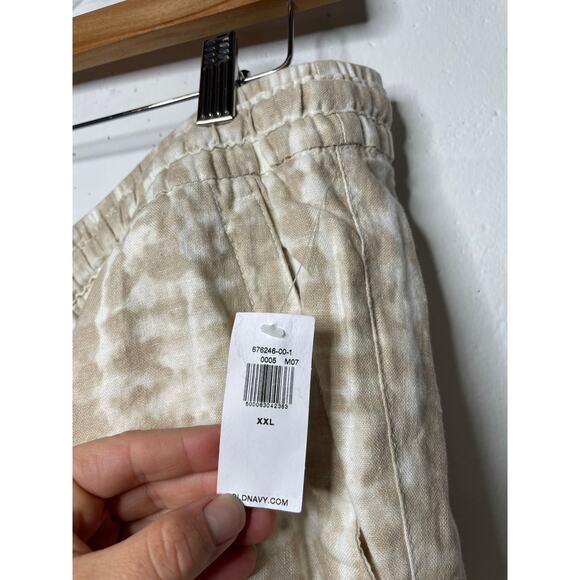 NEW Old Navy Womens XXL Linen Blend Pants Drawstring Cream Tan Pull On - Picture 3 of 7